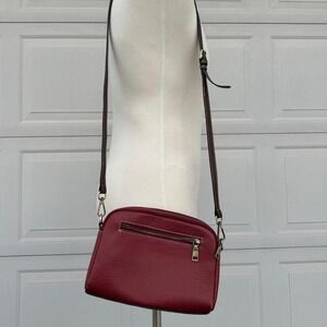 RED & BROWN LEATHER CONTRAST FLAP PURSE